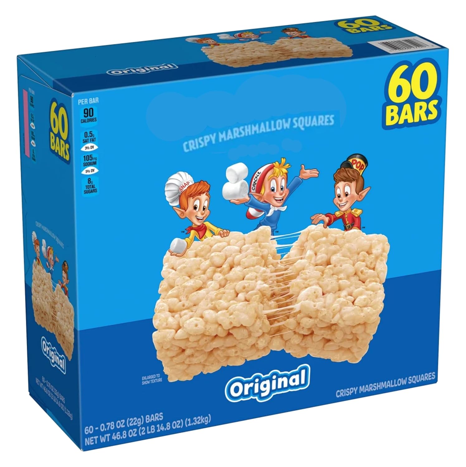 K'ellogs Rice Krispie's, Wrapped Snacks, Original, 0.78 oz, 60 ct