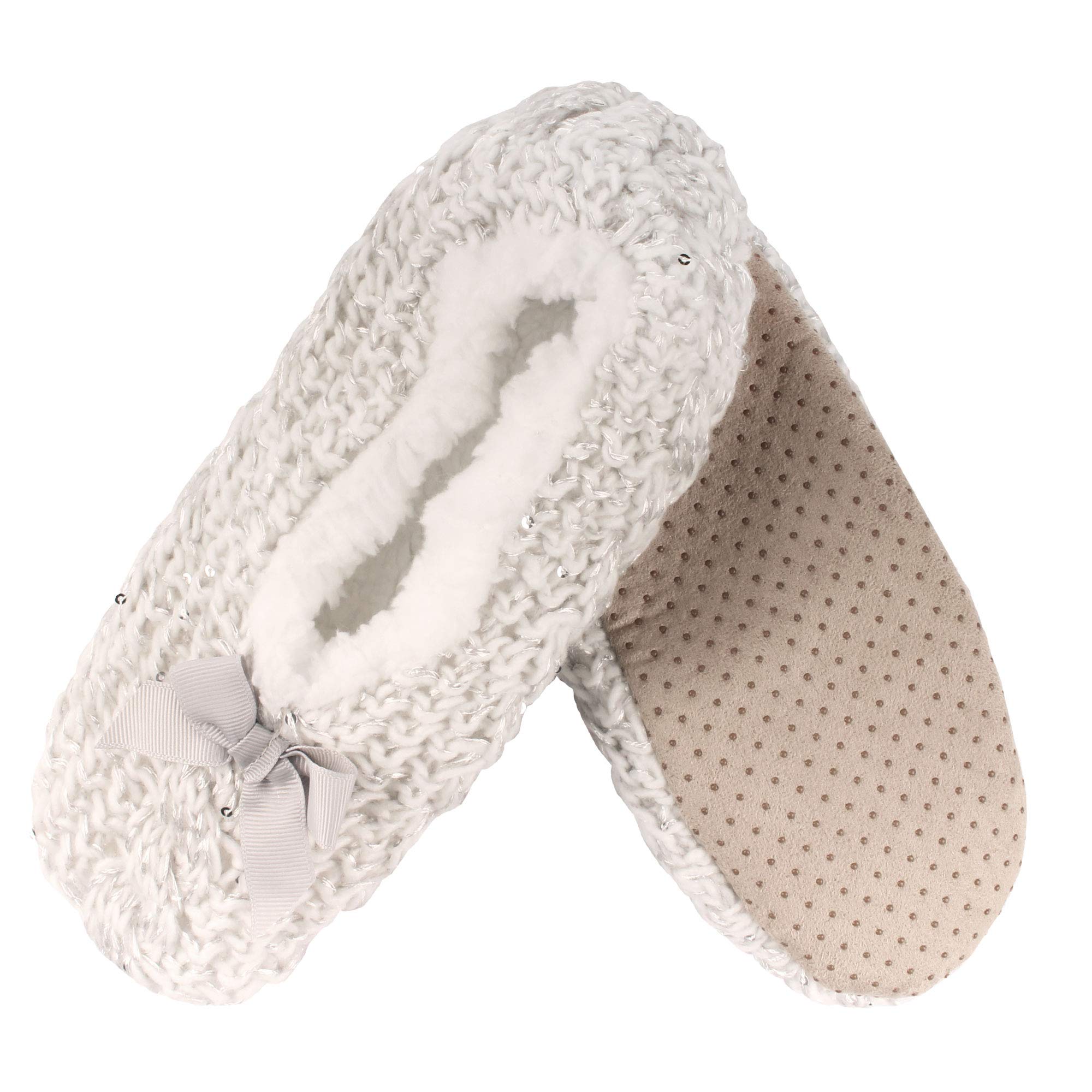 BambooMN Adult Super Soft Warm Cozy Fuzzy Soft Touch Sleeper Slippers Non-Slip Lined Socks