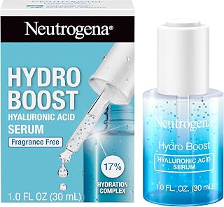 Neutrogena Hydro Boost Hyaluronic Acid Serum For Face with Vitamin B5, Lightweight Hydrating Face Serum for Dry Skin, Oil-Free, Non-Comedogenic, Fragrance Free, 1 oz