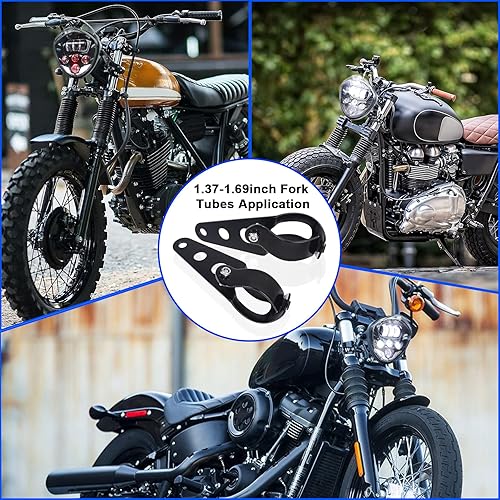 Miniatura 4 de Faro delantero para motocicleta, 7 pulgadas, con abrazadera de soporte, fondo rojo, luz blanca DRL, luz alta y baja, para motocicleta universal