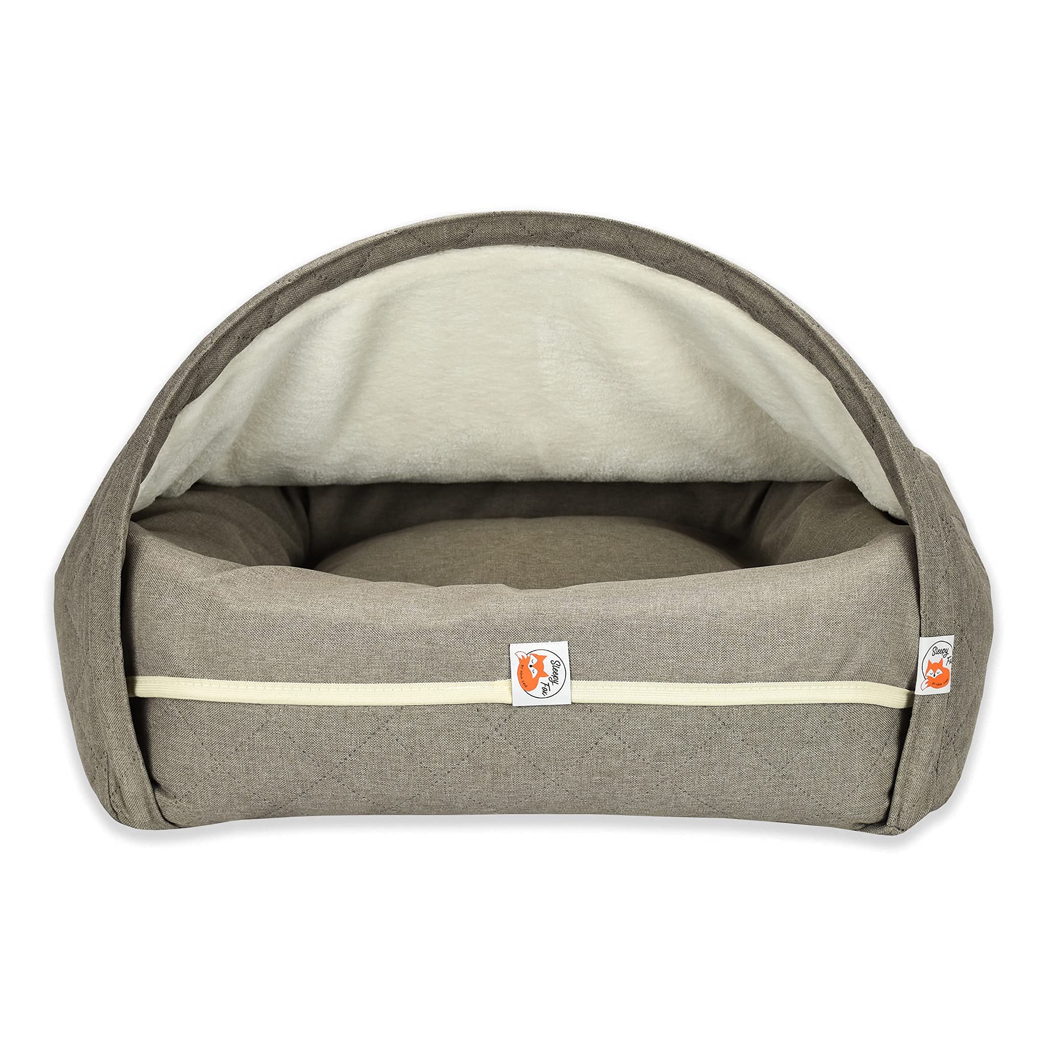 Sleepy Fox® Snuggle - Manta para Gatos y Perros con Forro Polar Sherpa (100 x 140 cm), Color Beige