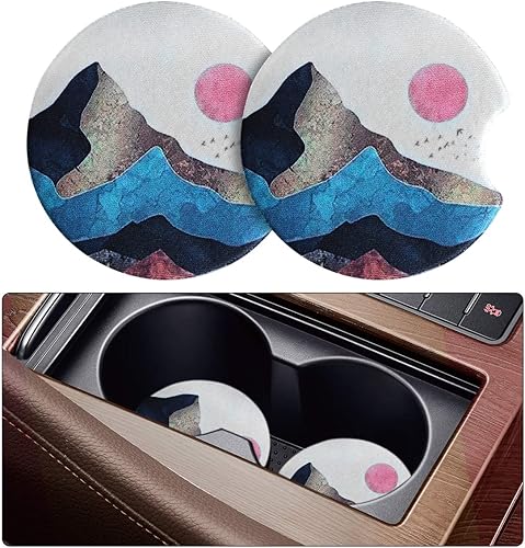 Moly Magnolia Paquete de 2 posavasos absorbentes de automóvil de 2.75 pulgadas para mujeres, portavasos extraíbles para mujeres y niñas, accesorios
