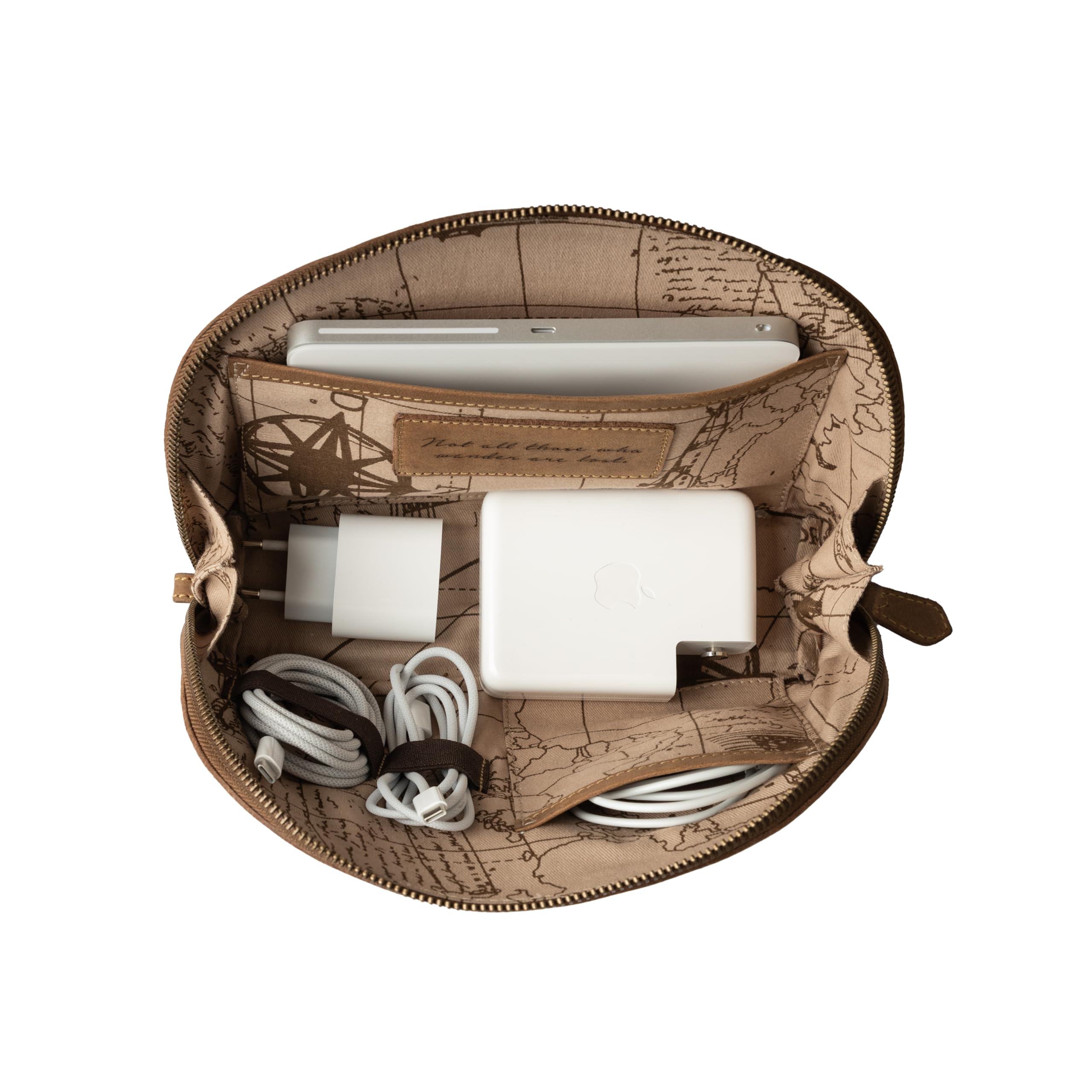 DRAKENSBERG Keaton DR00382 - Funda de piel para cables de carga, cargadores y accesorios técnicos, color marrón