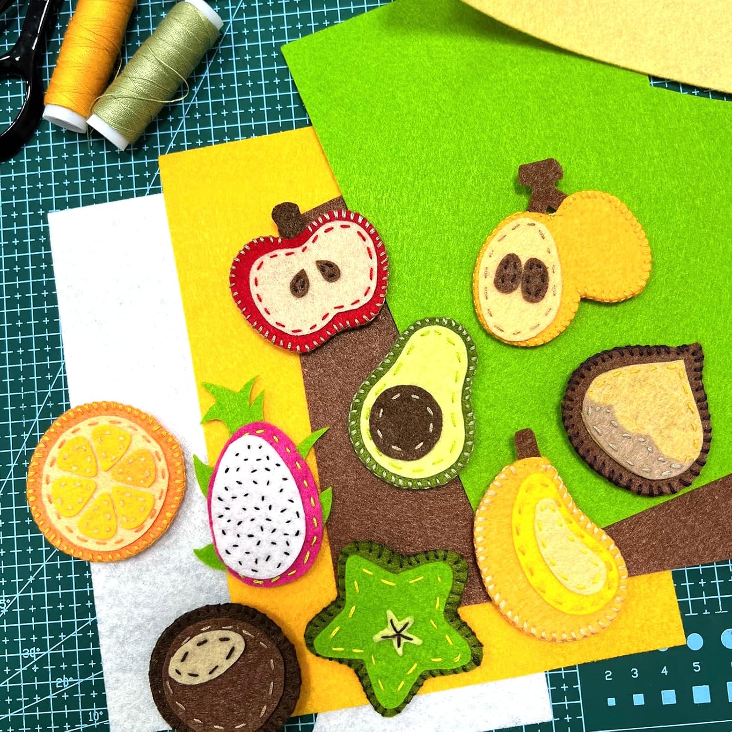 77Pcs Stiff Felt Sheets, 1mm Thick Felt Fabric Squares for Sewing & DIY