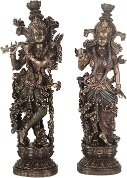 Radha Krishna Idol Gopal Shyama Deity Radhakrishna Figurine Madhav Gopi Statue Hindu God of Love Idol Natnagar Kishori Sculpture Diwali Day Gift Deity by RITU Home Decor