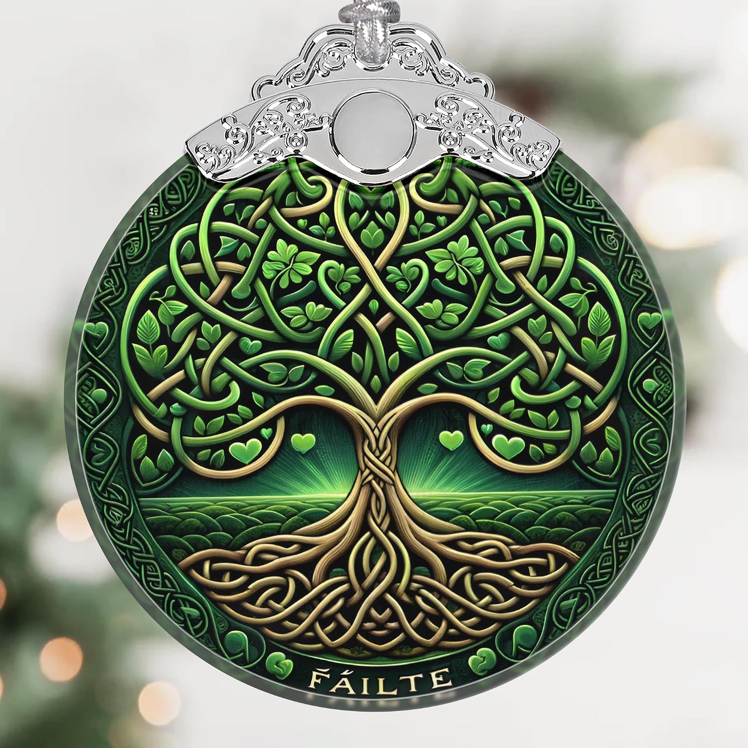 Tree of Life Stained Glass Hanging Ornament - Christmas Tree Decoration, Holiday Ornament, Gift Idea