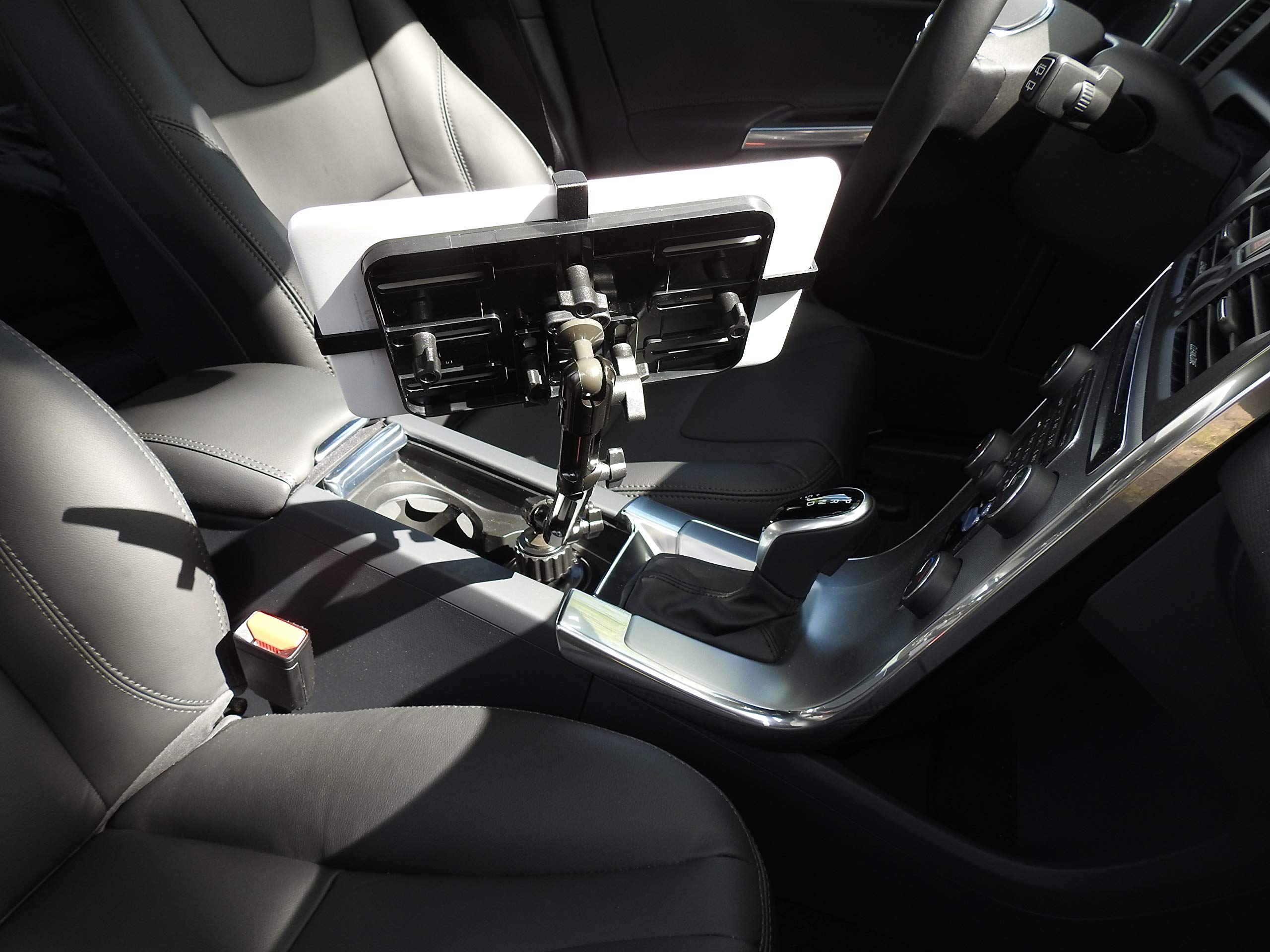KFZ Metall Becherhalterung Getränkehalter Aluminium für Apple iPad 2 3 4 Air mini Galaxy Tab Note Tablet universal 104 variabel