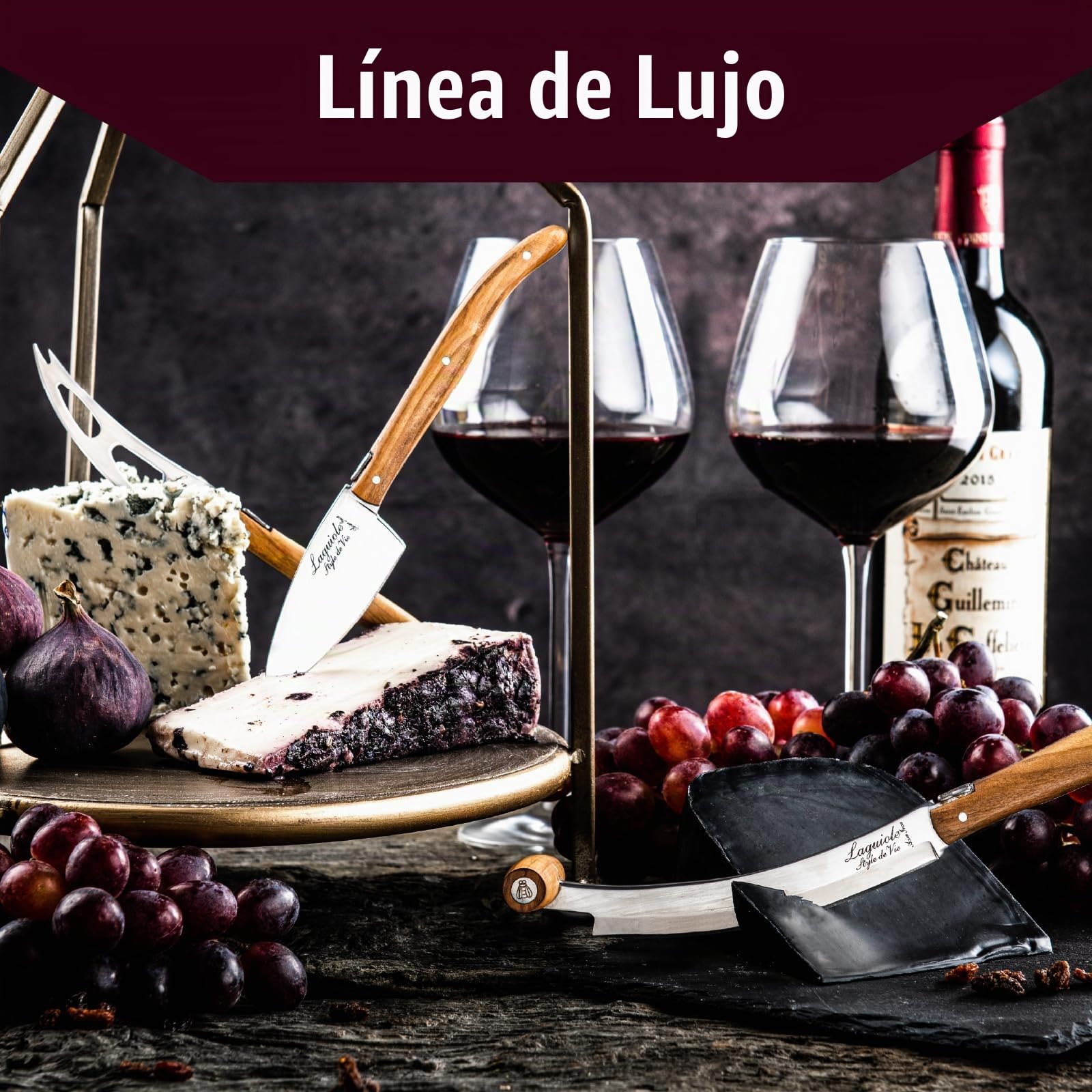 Laguiole Style De Vie Laguiole Estilo De Vie cuchillo de queso línea de conductos de lujo, de 3 pedazos,