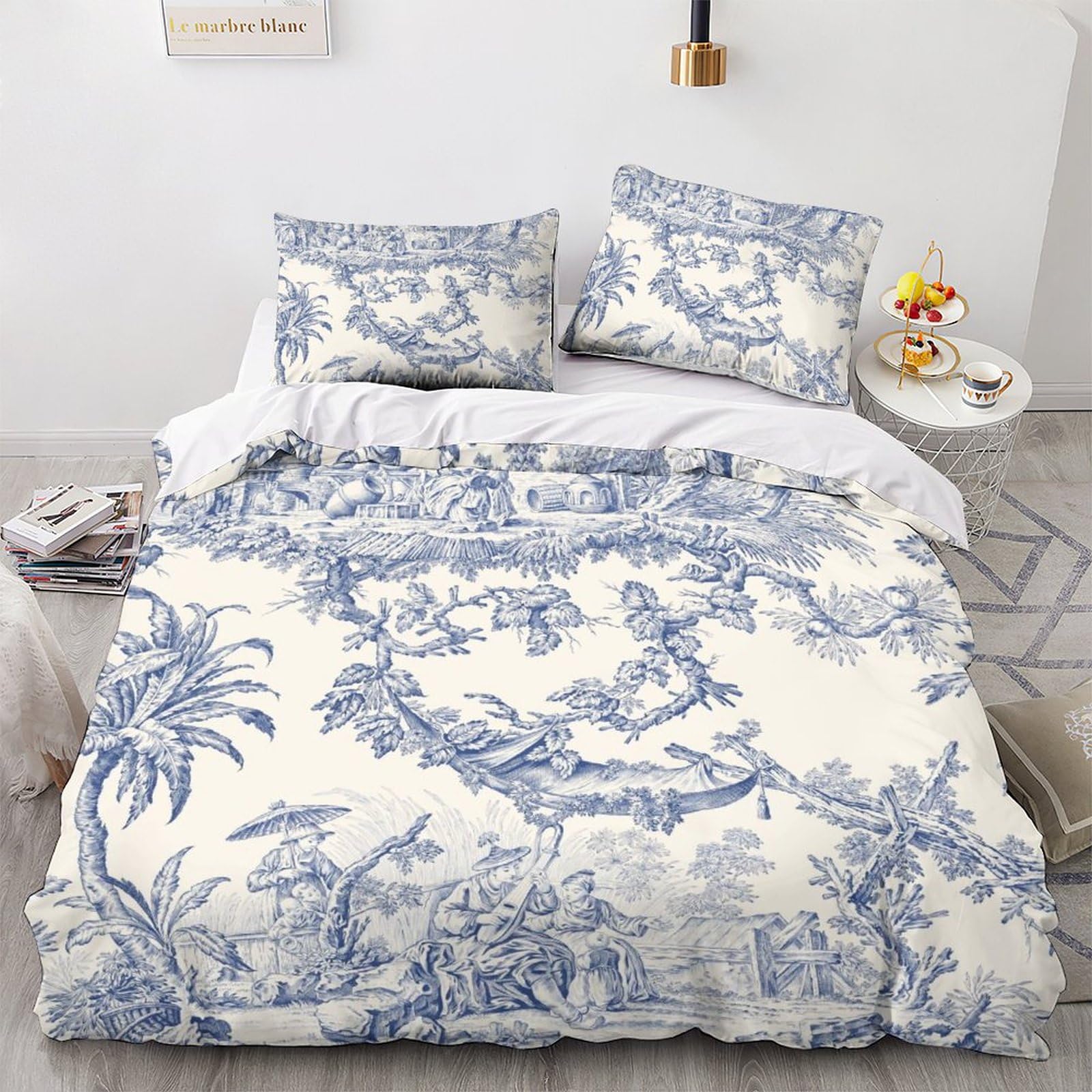 Ensemble housse de couette LENTLY fermeture éclair anti-glissement 200x200