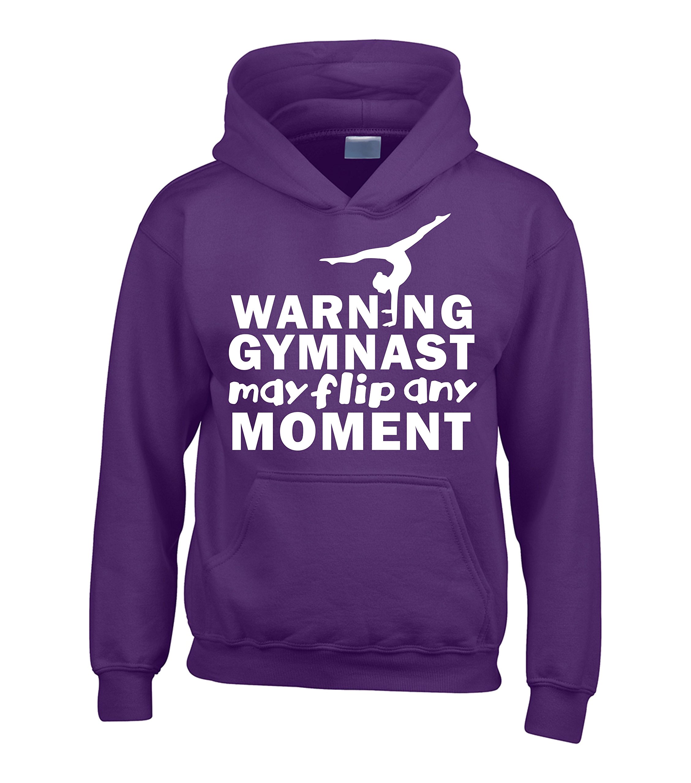 Edward Sinclair Purple S 10-12 (36") Hoodie Warning Gymnast May Flip At Any Moment