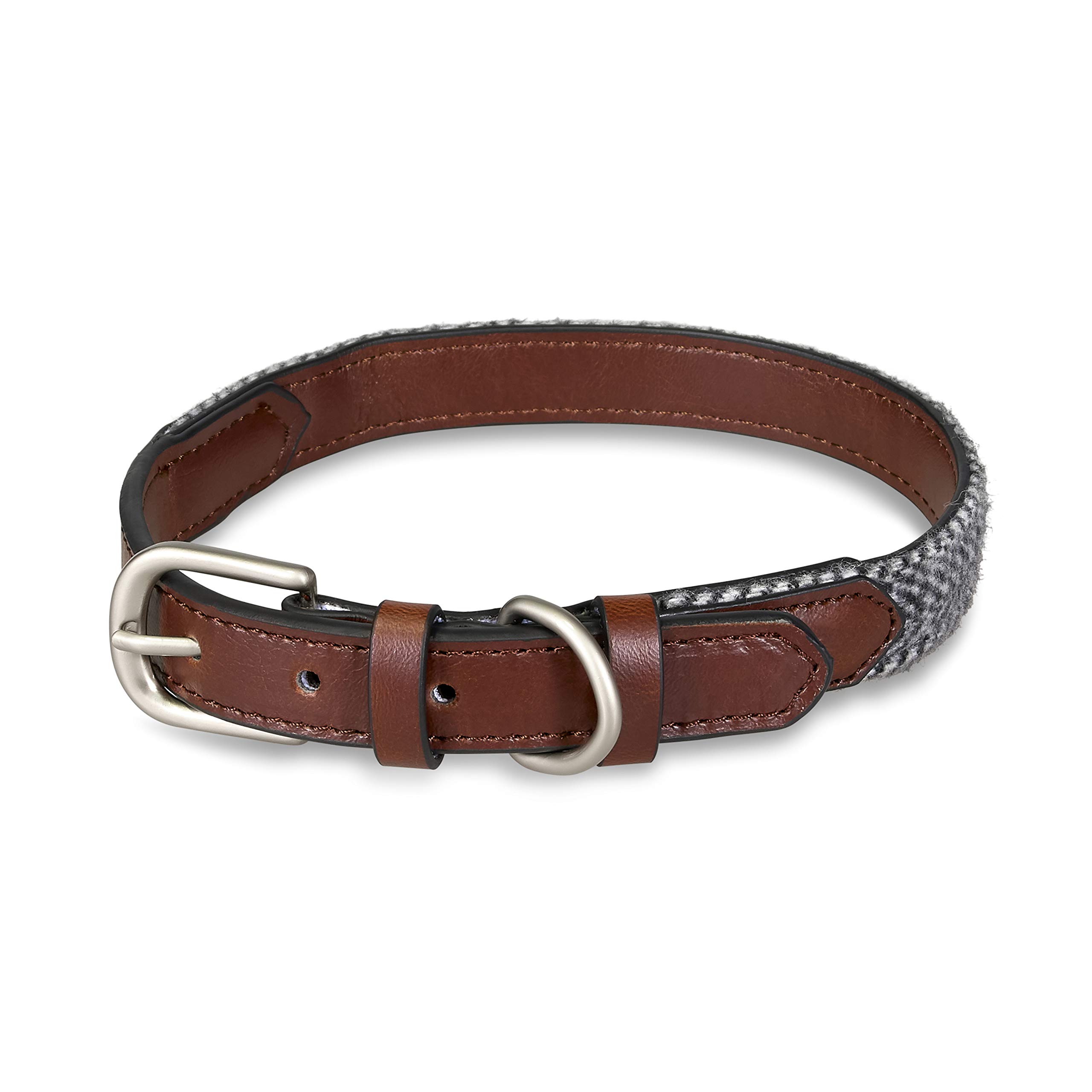 Petface Herringbone Leather Dog Collar, Small