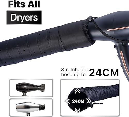 Miniatura 5 de Accesorio para secador de pelo con capucha con doble flujo de aire turbo y diadema suave, acelera el secado para cabello rizado, reduce el calor en