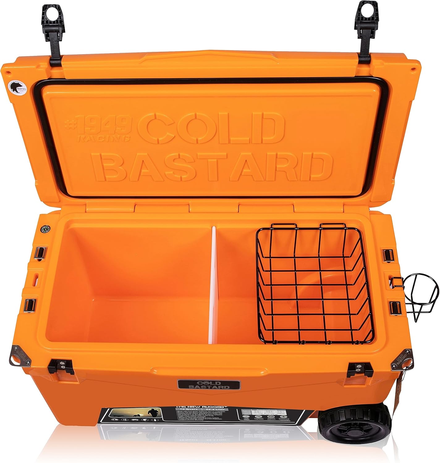 COLD BASTARD COOLERS 70QTW Rugged+ Orange Tangerine Large Wheels Premium Ice Chest Cooler Accessories Free S&H (CB70W-OT)