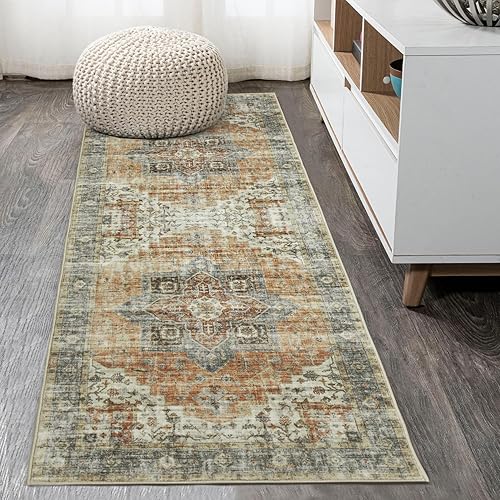 Miniatura 7 de FairOnly Alfombra lavable de 2 x 6 pies, antideslizante, alfombra de pasillo de pelo bajo, alfombra de piso desgastada, alfombra de área suave para