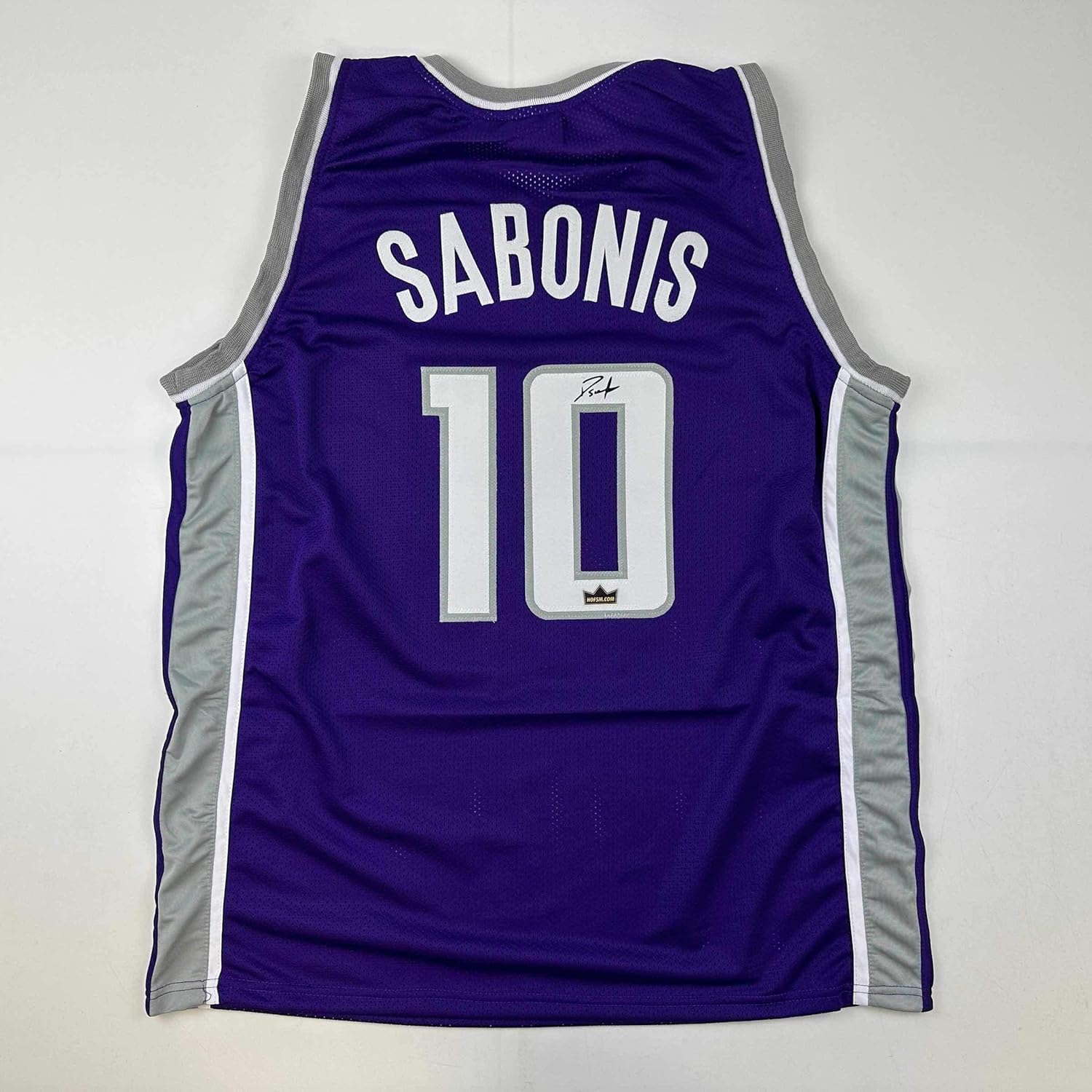 Facsimile Autographed Domantas Sabonis Sacramento Purple Reprint Laser Auto Basketball Jersey Size Men's XL