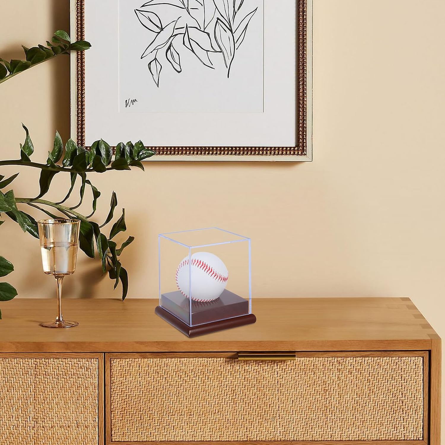Xmas Acrylic Baseball Display Case with Wood Holder, Compact Box image 3