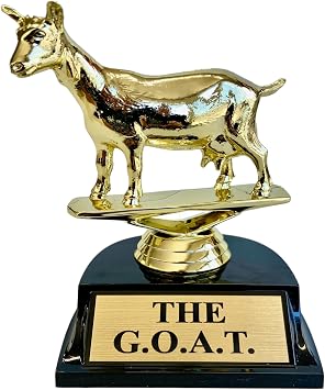 The Goat Trophy | GOAT Greatest of All Time Trophy | Funny Recognition Trophy for Boss، Coworkers، Friends | كأس التقدير المحفور بالليزر. الماعز المتواضع