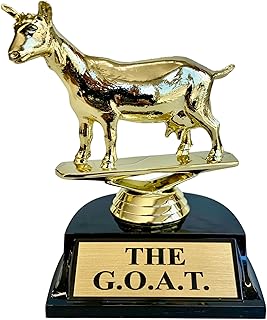 The Goat Trophy | G.O.A.T Greatest of All Time Trophy | Funny Recognition Trophy for Boss, Coworkers, Friends | Laser Engraved Appreciation Trophy. The Humble Goat!!