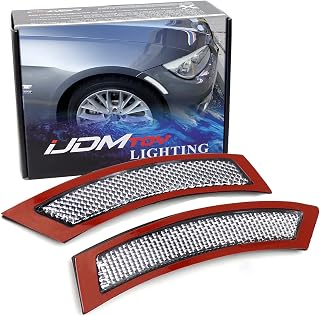 iJDMTOY White/Clear Lens Front Bumper Side Markers Compatible With 2007-2012 BMW E92/E93 3 Series Coupe 328i 335i, Replace OEM Amber Reflector Assy