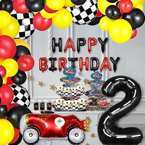 Miniatura 4 de Soporte para cupcakes de autos, suministros para fiestas de cumpleaños de autos, decoración de soporte de postre con temática de autos de dibujos