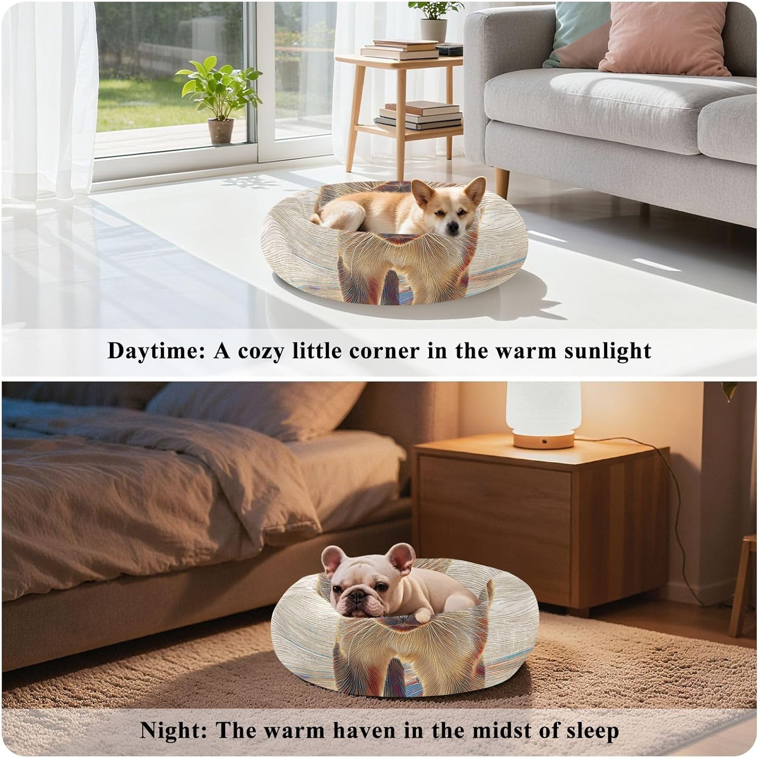 Siamese Cat 3D Pet Dog Beds Removable & Washable Dog Pillow Bed for Medium Size Pets Supplies S