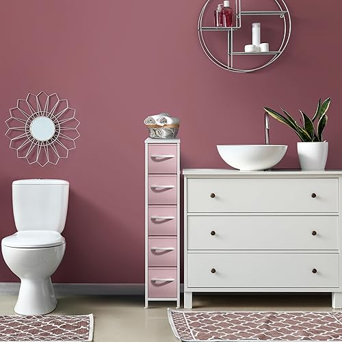 Miniatura 49 de Sorbus Torre estrecha con 4 cajones – Almacenamiento vertical para dormitorio, baño, lavandería, armarios y más, marco de acero, parte superior de