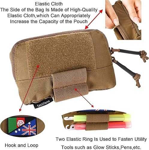 Miniatura 4 de Molle - Bolsa táctica de administración para el pecho, pequeña bolsa de pecho Molle, bolsa para cinturón y chaleco táctico, panel organizador de