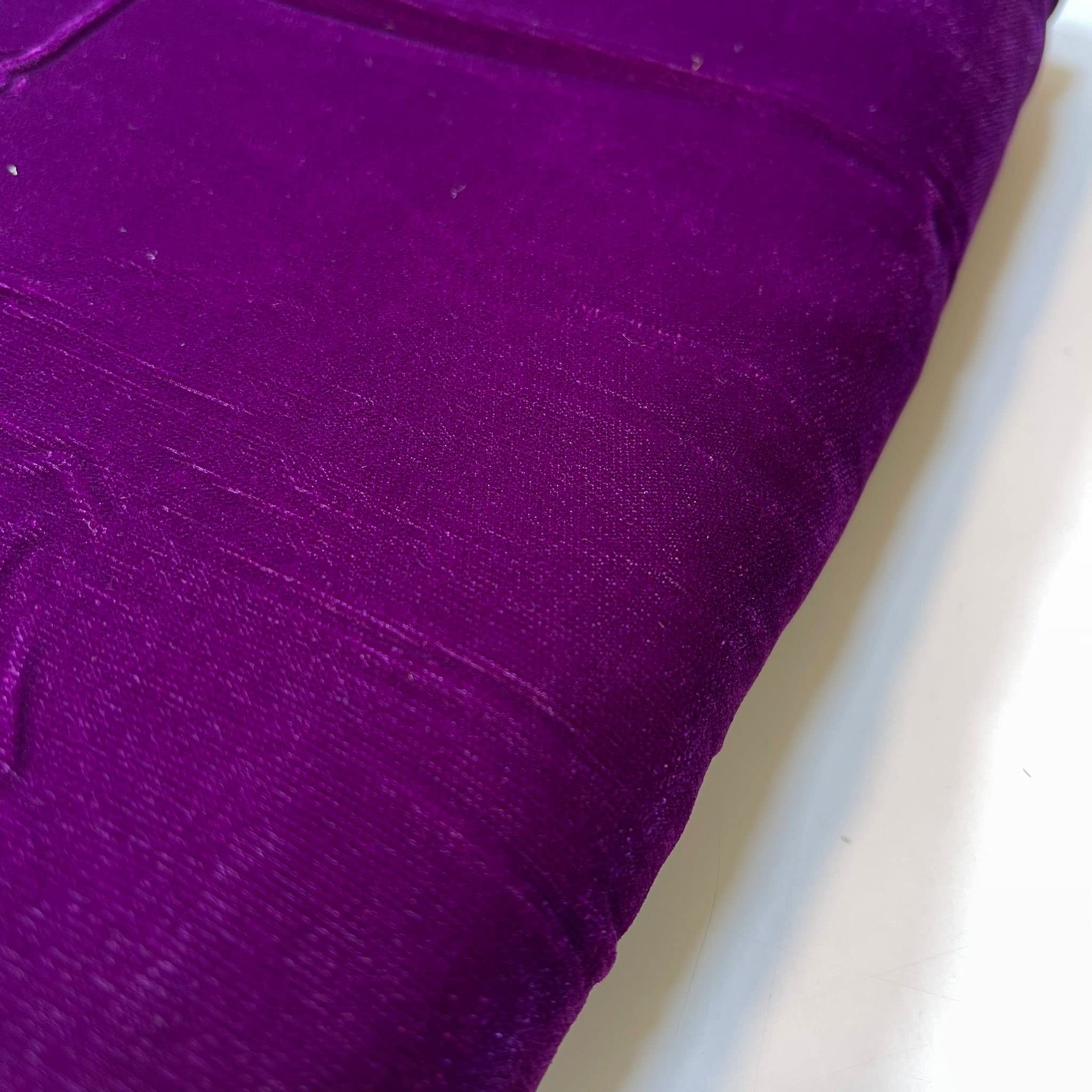 Three Crown Velvet Fabric Soft Strong Material - Home Decor, Curtains, Upholstery, Dress - 112cm Wide (Purple, 2 Meter) - Image 2