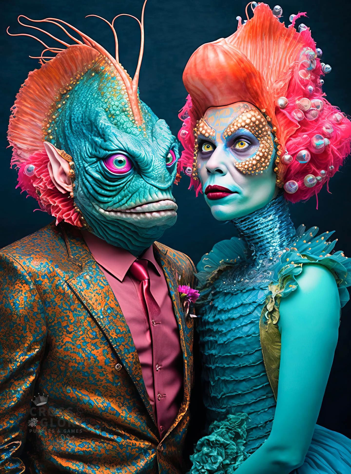 - 1000 Piece Jigsaw Puzzle for Adults - Cross & Glory - Meet the Aliens Series| Collectible Sci-Fi Illustration (Nymira and Dantar)