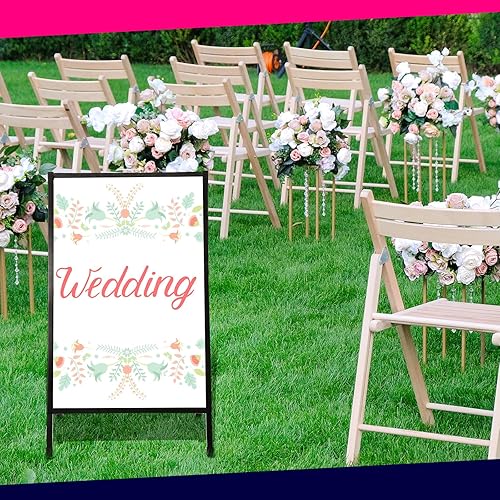 Miniatura 4 de Hicarer Paquete de 4 letreros con marco de 24 x 36 pulgadas, soporte de póster resistente para acera, tablero sándwich para exteriores, soporte