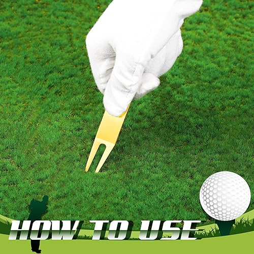 Miniatura 4 de Herramienta de reparación de Divot de golf portátil para doblar metal, tenedor Divot verde, herramientas de metal para golf, accesorios verdes para