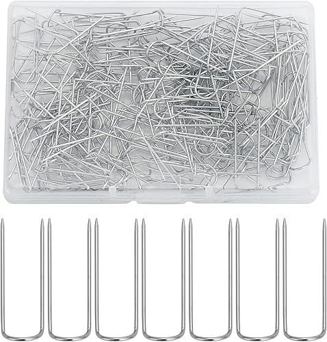 Alfileres de costura en U para manualidades pasadores de agujas de doble bloqueo ganchos de acero inoxidable en forma de U pasadores de costura en