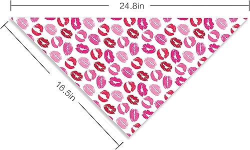Miniatura 3 de Bandana de San Valentín para perros y gatos diseño de labios y corazones de caramelo para cachorros grandes medianos y pequeños