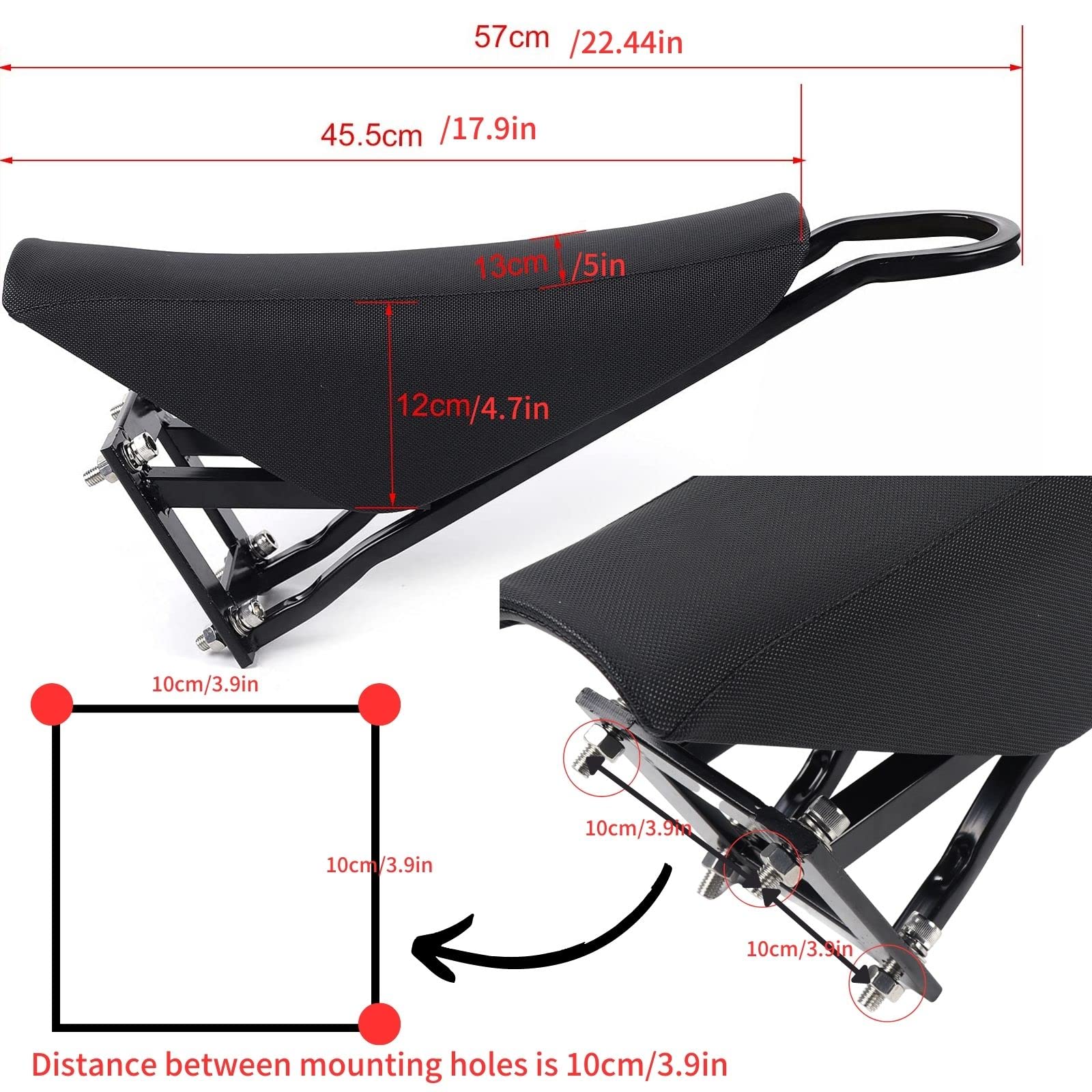 Sella Elettrica Stile Cruiser Per Mountain Bike E Beach Cruiser - Universale In PU - Stealth Bomber Style - Foto 4