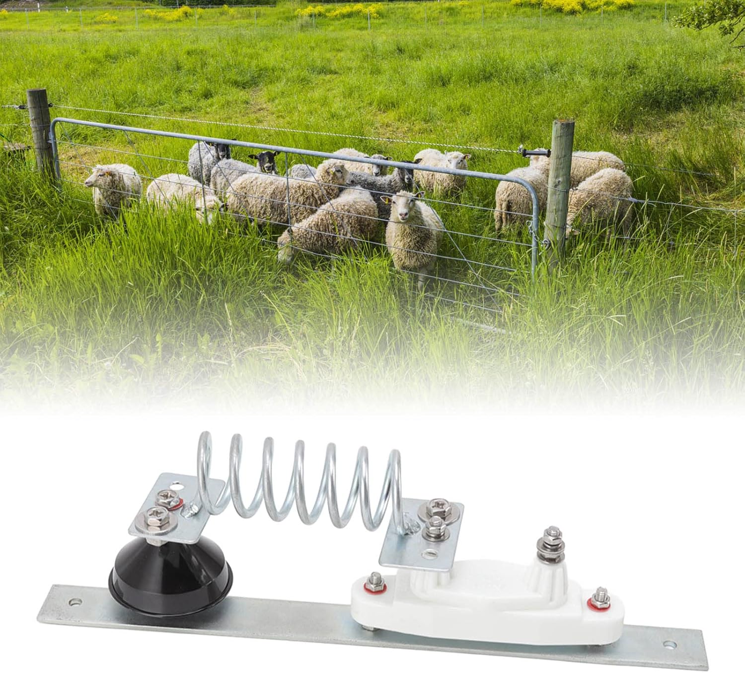 Plplaaoo Electric Fence Lightning Arrester – High Hardness Rustproof Diverter Kit with Porcelain Insulators for Pasture & Livestock Farming, Easy to Install Outdoor Fence Surge Protector