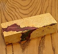 Vista 10 de Burl Híbrido Estabilizado Madera Bloque de madera Torneado Bloque en blanco Barra Mango Cuchilla Cuchillos Estabilización Cuchillo (G138)