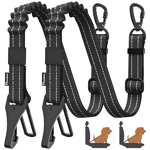 Pawaboo 2Pack Dog Seatbelt for Car,3-in-1 Dog Car Seat Belt