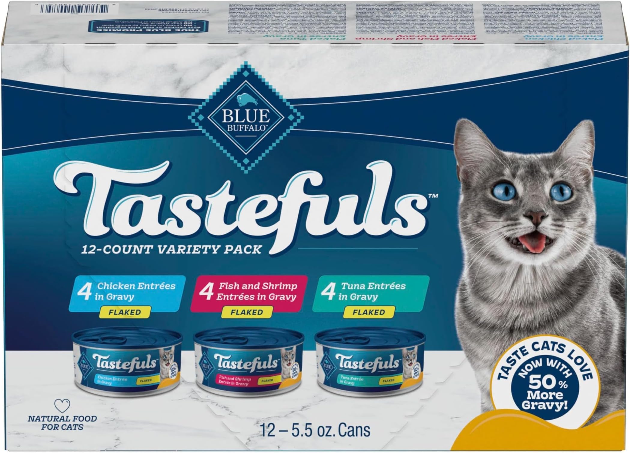 Tastefuls Variety Pack Flaked Wet Cat Food, 5.5 oz, 12 ct