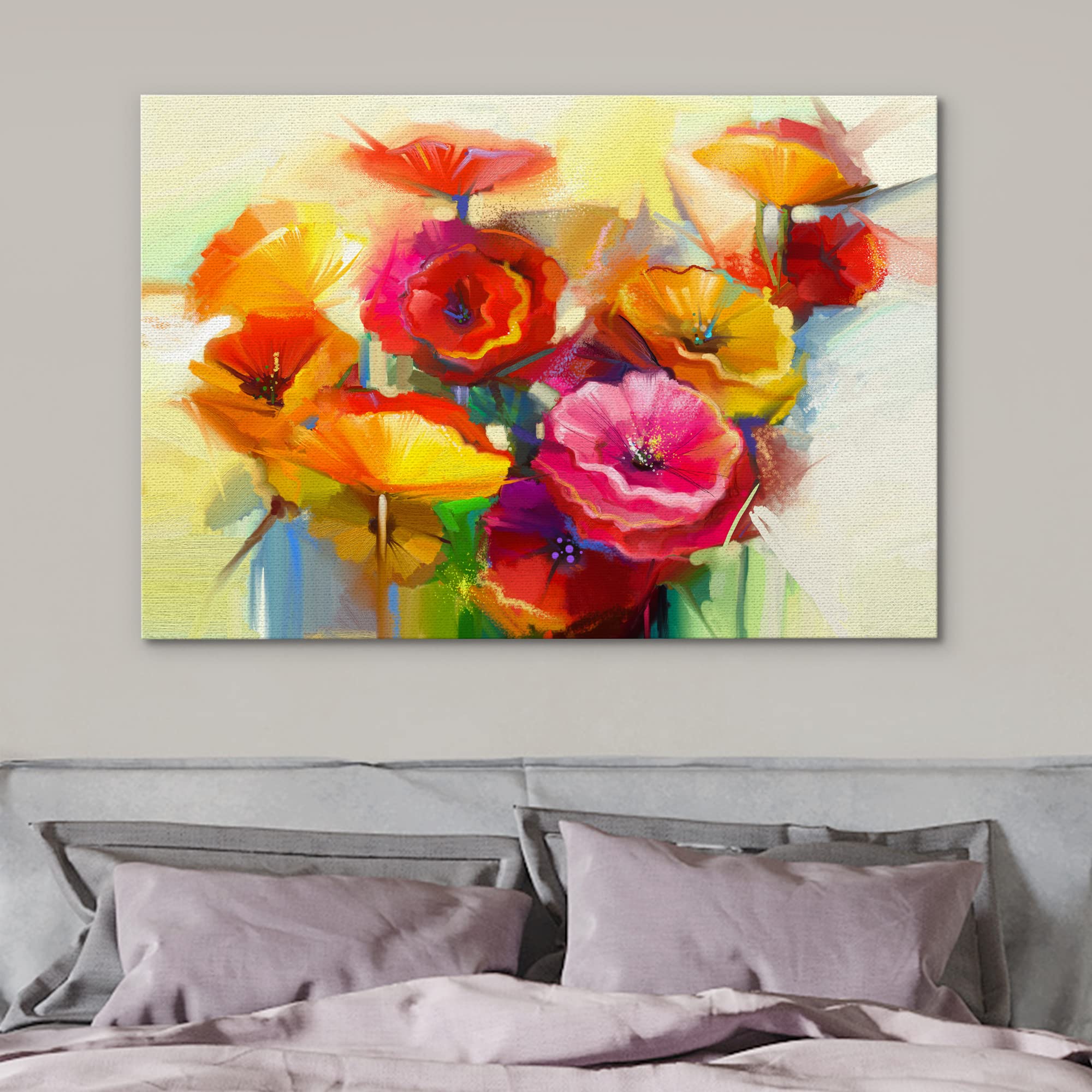 Pressed Flower Wall Art Colorful Abstract Flower Art Bright 