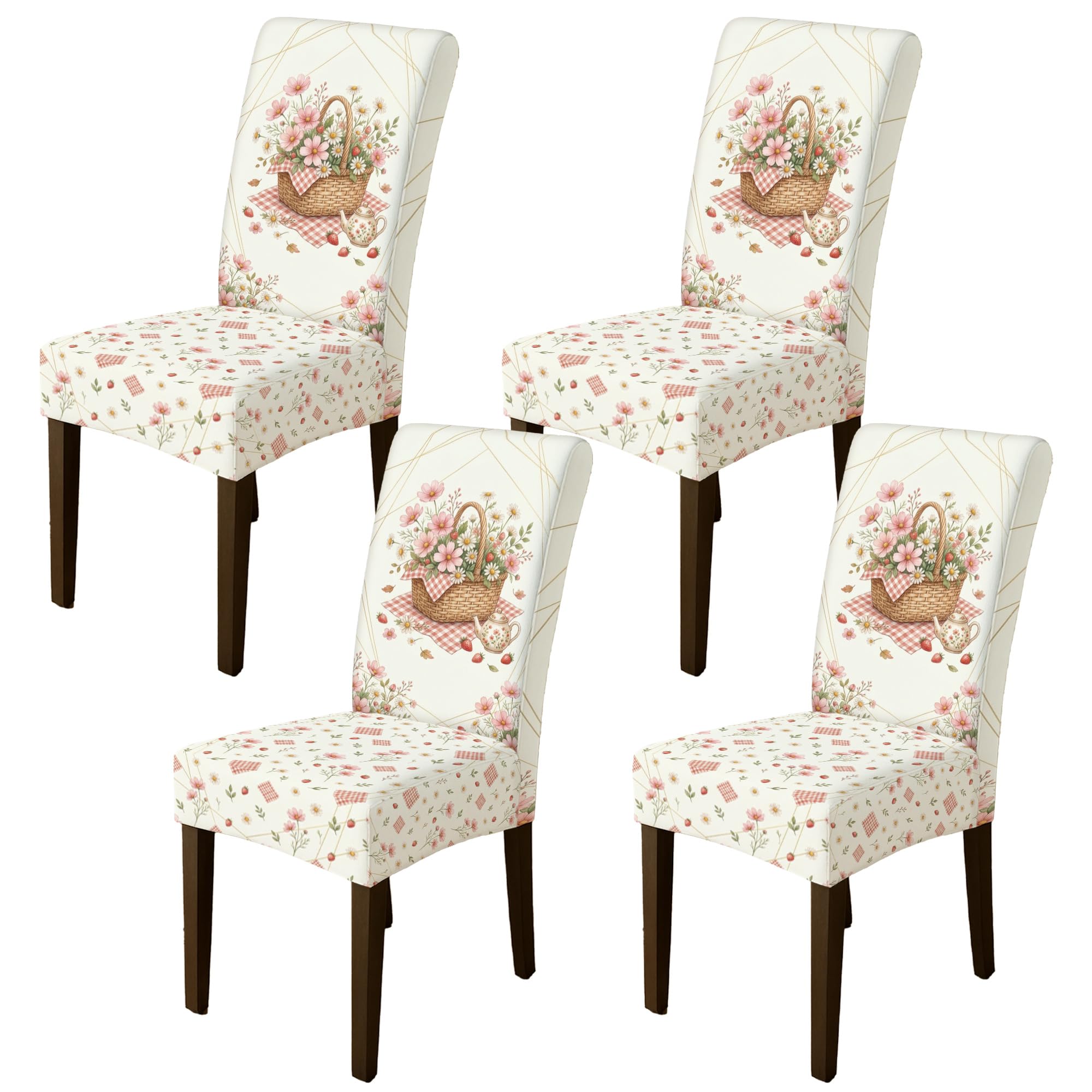 Housse de chaise salle à manger fleurs vintage masque usure