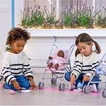 JC Toys | Berenguer Boutique | Parapluie unique Poupée bébé Poussette éléphant Thème Édouard Rose Âges 2 +