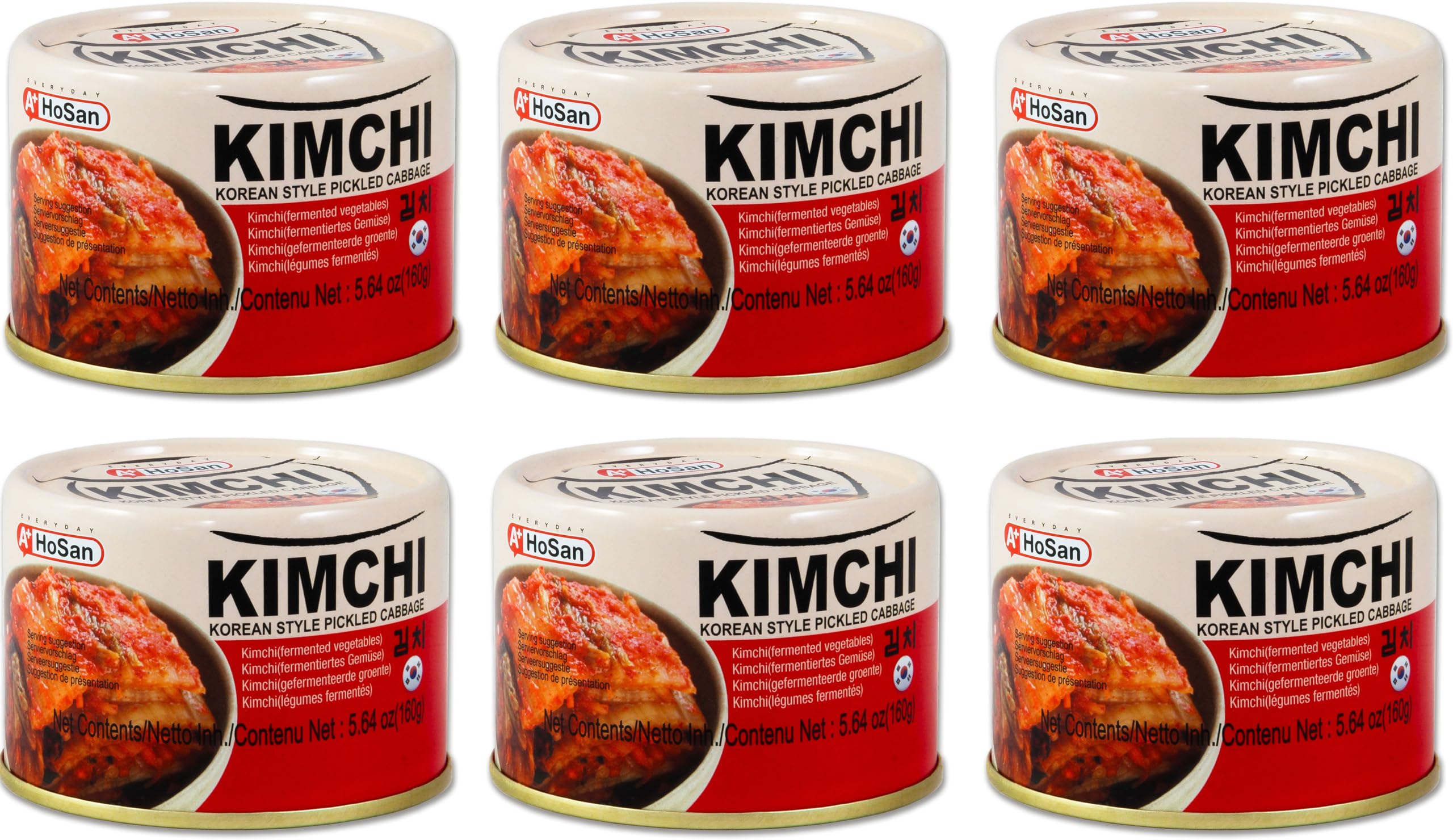 HOSAN Kimchi Lot de 6 choux marinés coréens / KIM CHI / [ 6 x 160 g ] Kimchee