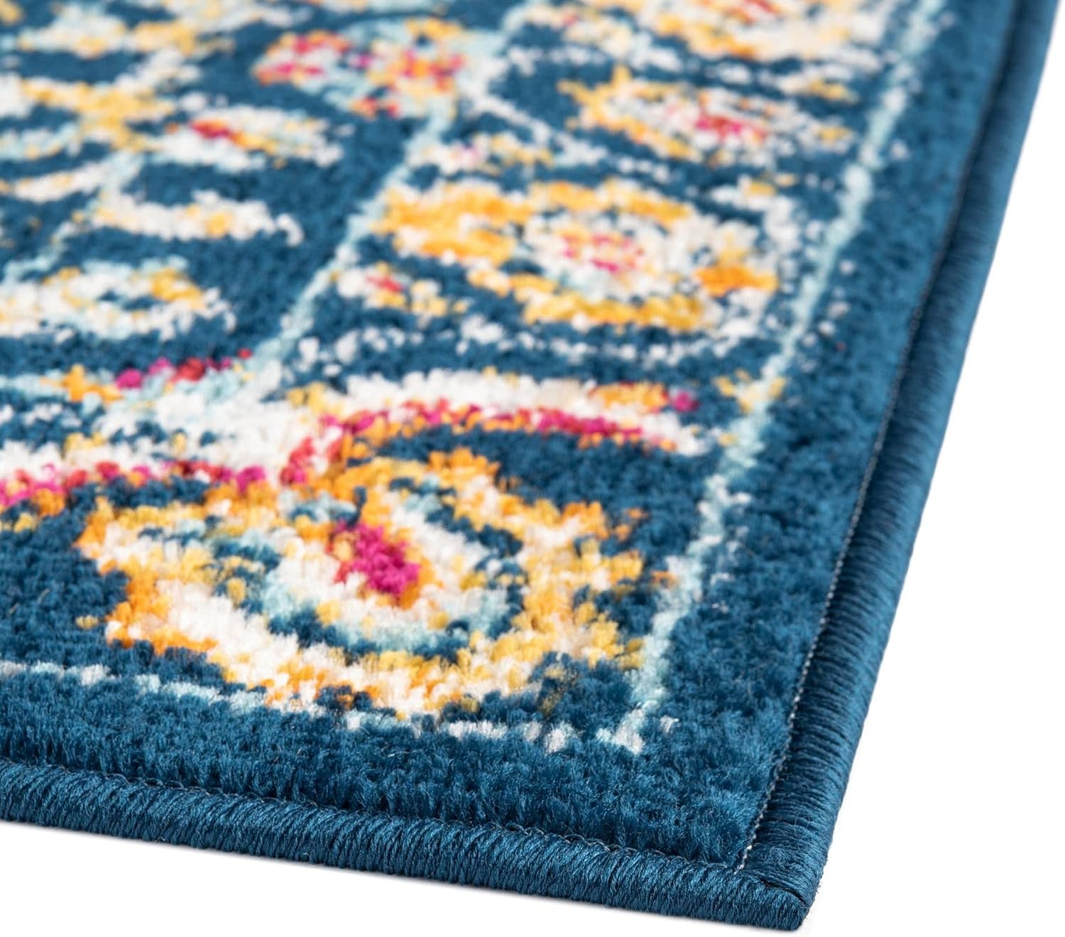 Rugs.com Aurelia Collection Rug – 4 Ft Square Navy Blue Medium-Pile Rug Perfect for Living Rooms, Kitchens, Entryways