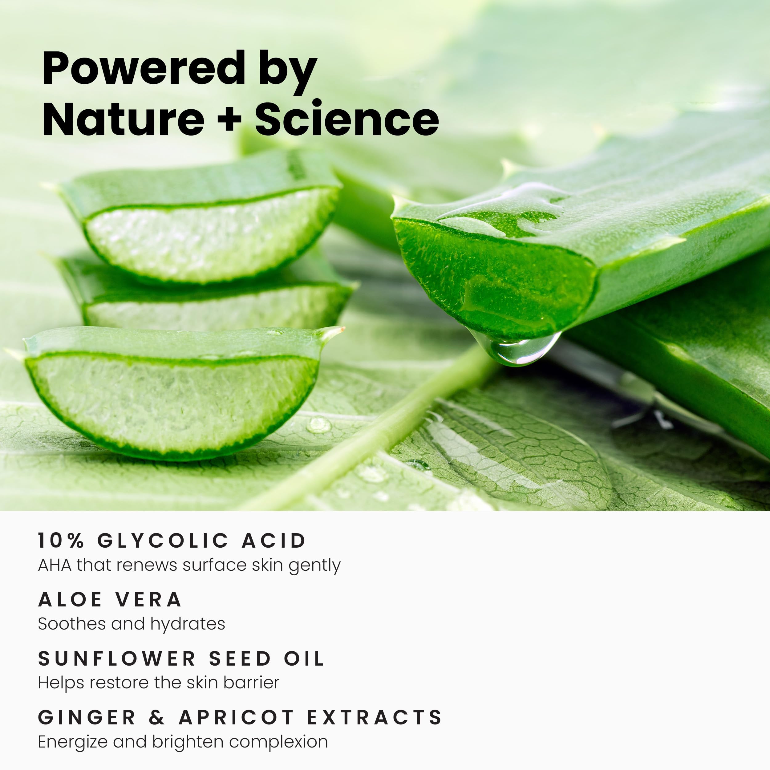 Simplified Skin Detergente viso con acido glicolico per esfoliare e anti-invecchiamento, detergente con 10% di Aha per eliminare l'accumulo e unificare il tono su viso, ascelle e corpo, con