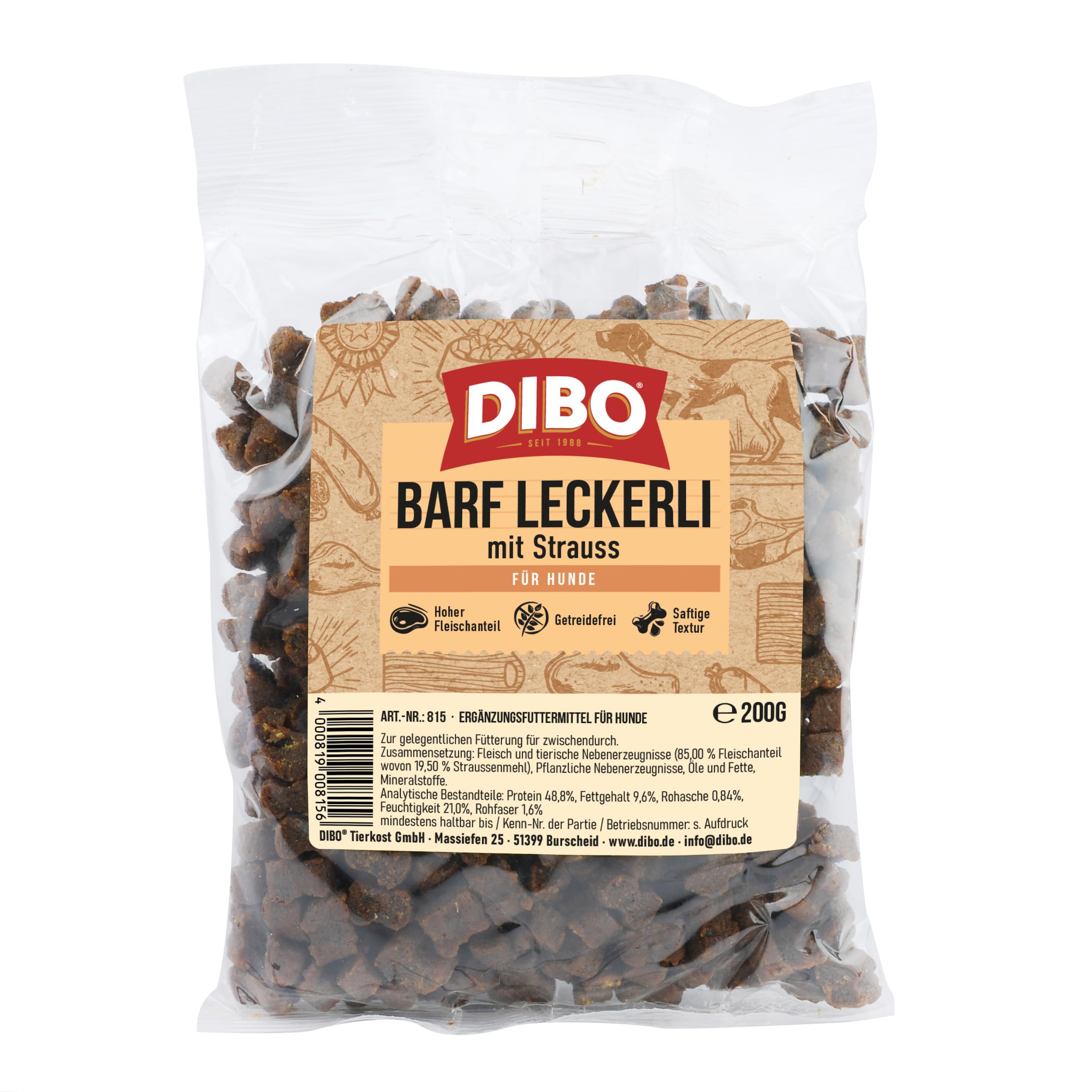 Dibo Przekąska dla Psów, Struś, 200 g