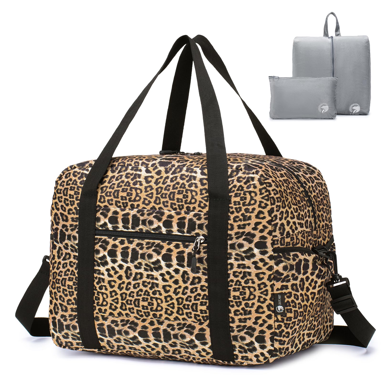 SPAHER Faltbare Reisetasche 40x30x25 Handgepäck Eurowings Handgepäck Tasche für Flugzeug Duffle Bag Wasserdicht Weekender Sporttasche Handtaschen Hospital Bag für Herren Damen mit Reise-Kulturbeutel
