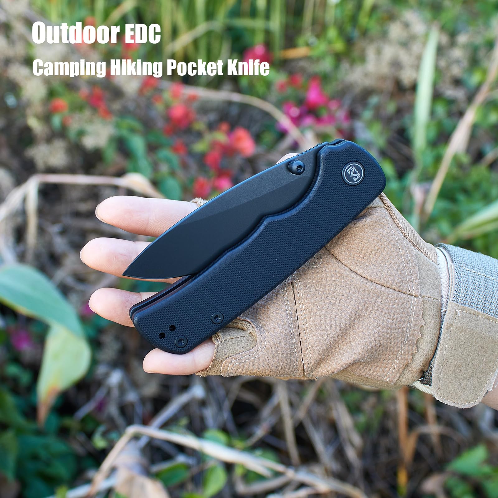 M Miguron Talism L Folding Knife 3.5 Inches Black PVD 14c28n Blade Black G10 Handle Deep Steel Carry Clip Hiking Camping Pocket Knife MGR810IILBK