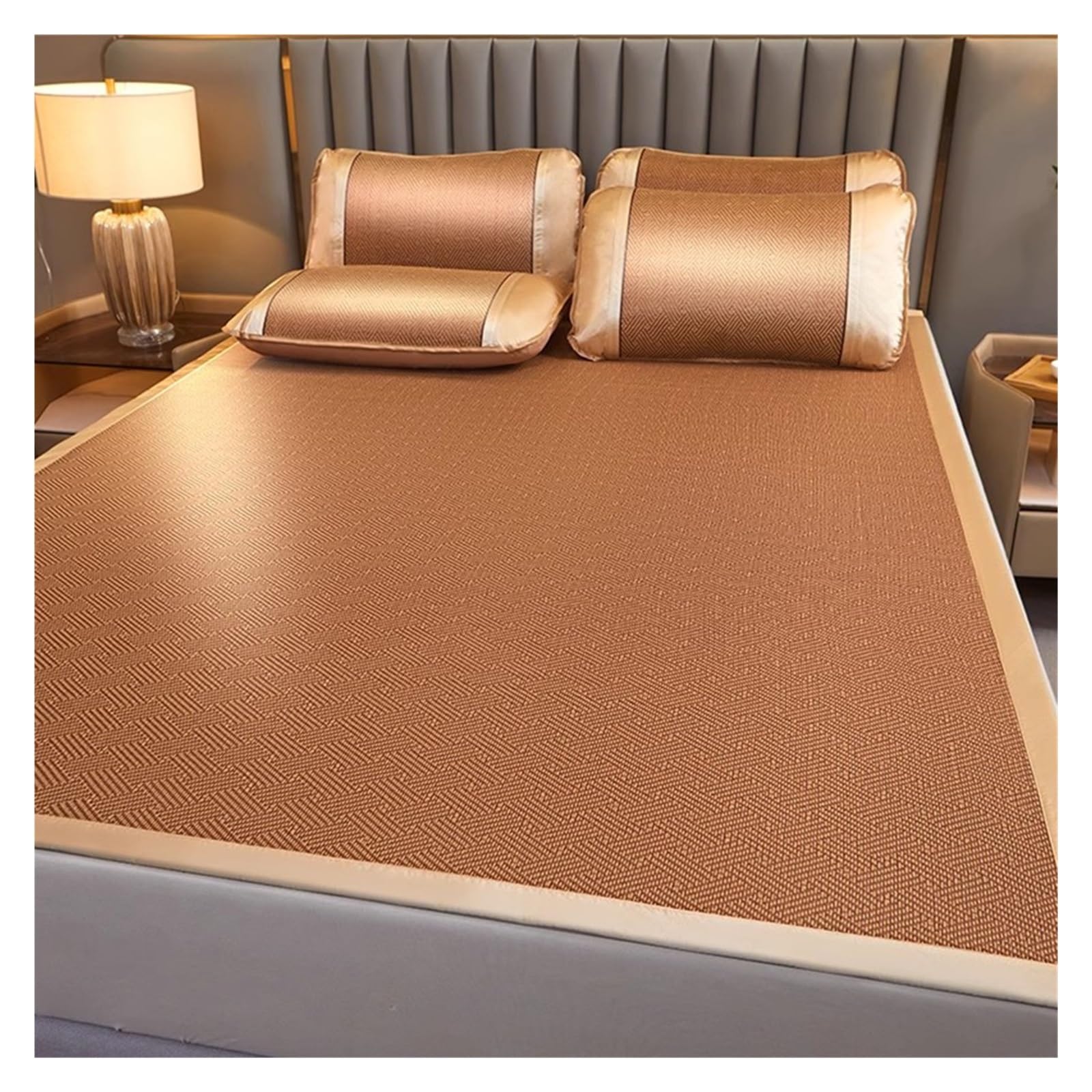 UZAMIRLEX Bamboo Cooling Mattress, Cooling Mattress Pad Foldable Bamboo Sleeping Mat Topper Multiple Sizes(Style-4,90 * 190cm)