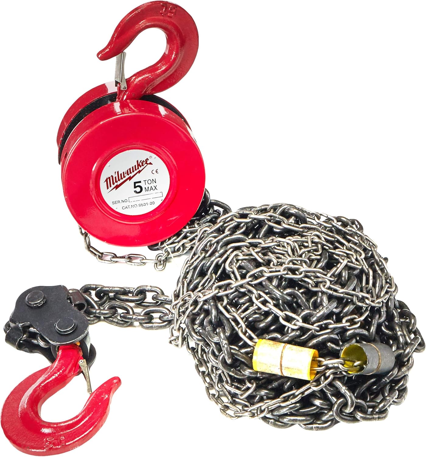 Milwaukee 968120 5 Ton Hand Chain Hoist with 20ft. Lift Height, Metal