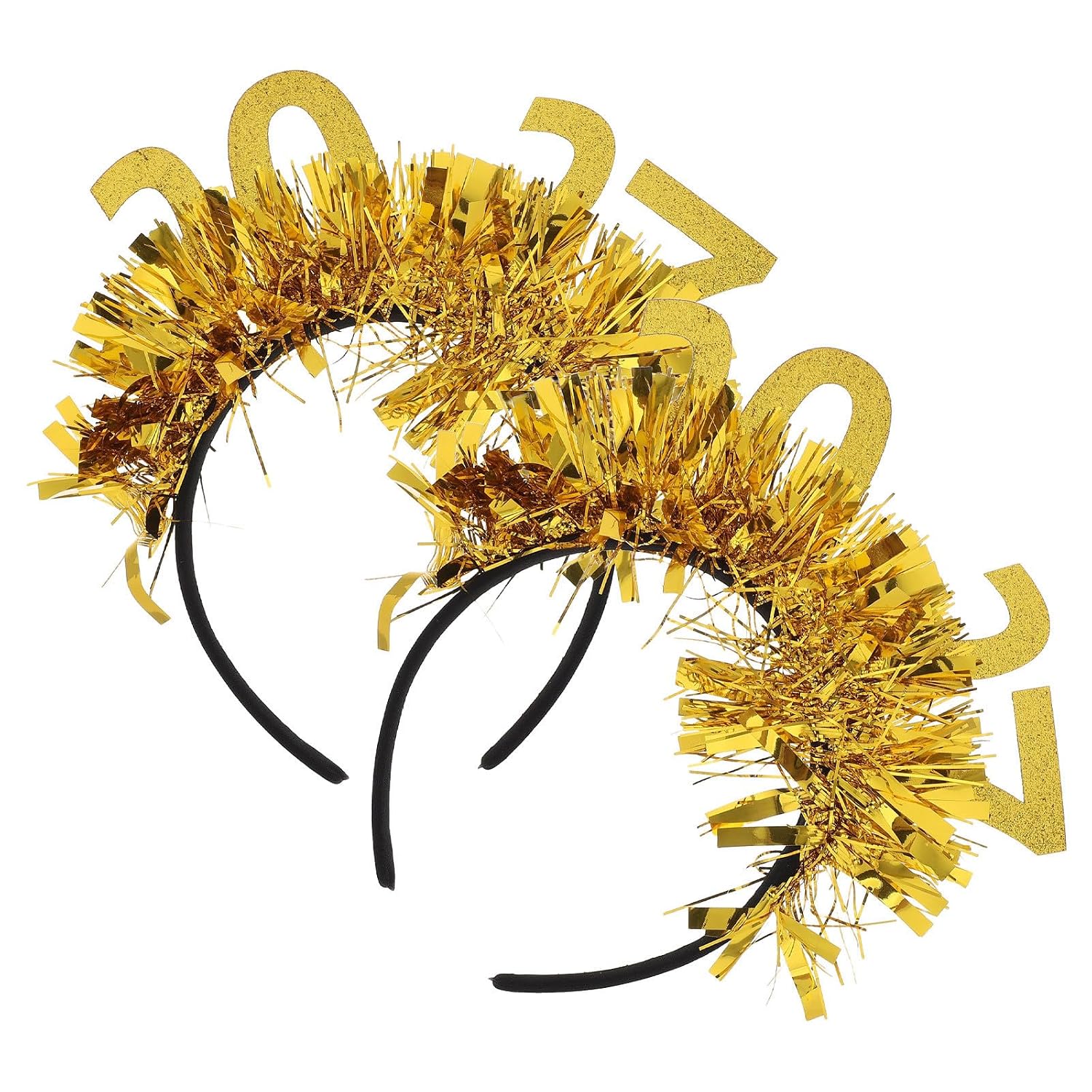 2027 New Year Headbands with Glitter Number and Tassel Holiday Headbands 2pcs Safe and Reliable Iron and Cloth Material, New Year Party Costume Accessories